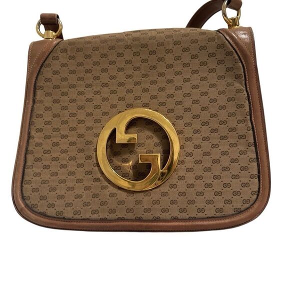 Gucci Brown and Gold Blondie Shoulder Bag with Signature Monogram - Picture 4 of 11